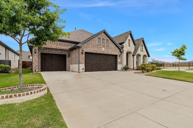 2139 Devonblue Dr, Forney, TX 75126 - view of front of home featuring brick siding, a garage, driveway, and stone siding