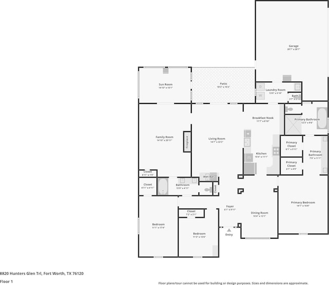 8820 Hunters Glen Trl, Fort Worth, TX 76120 - room layout