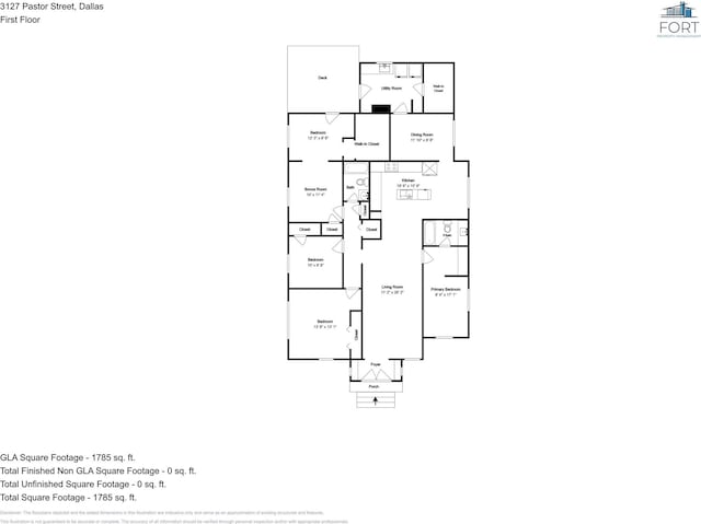 3127 Pastor St, Dallas, TX 75212 - floor plan / room layout