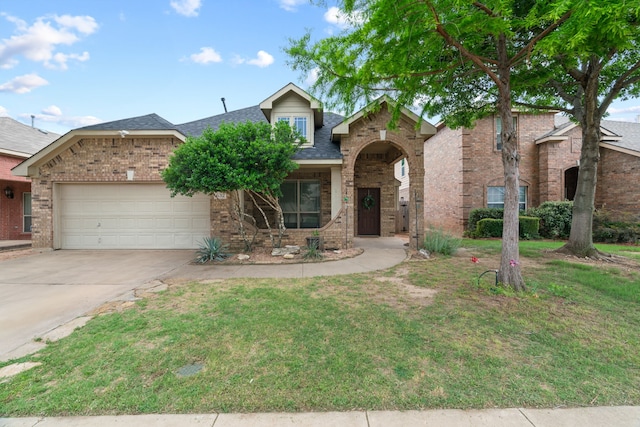 632 Shotwell St, Crowley, TX 76036 - traditional-style house with brick siding, concrete driveway, an attached garage, and roof with shingles