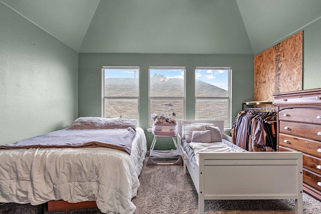 632 Shotwell St, Crowley, TX 76036 - carpeted bedroom featuring lofted ceiling