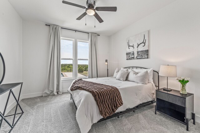 5219 Old Dennis Rd, Weatherford, TX 76087 - bedroom with carpet floors, baseboards, and a ceiling fan
