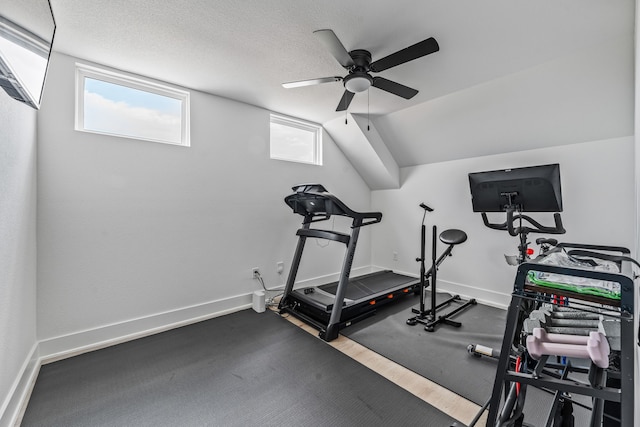 5219 Old Dennis Rd, Weatherford, TX 76087 - exercise area featuring ceiling fan and baseboards