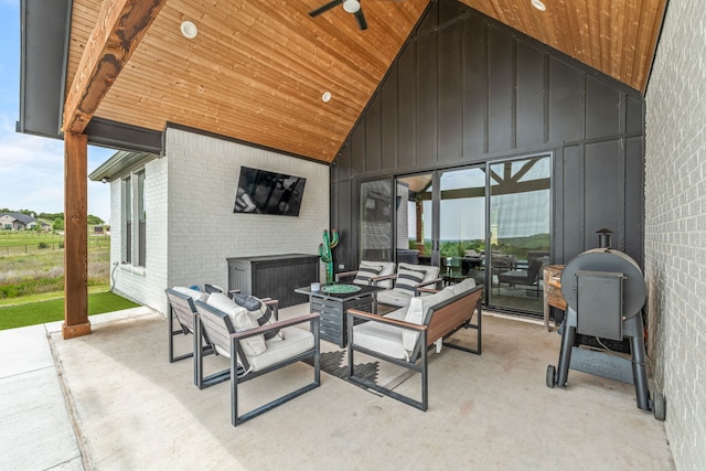 5219 Old Dennis Rd, Weatherford, TX 76087 - view of patio / terrace featuring an outdoor living space