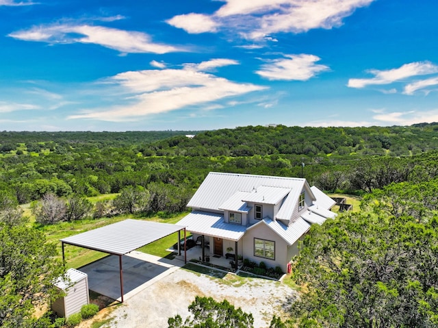 2807 Wind Point Ct, Tolar, TX 76476 - view from above of property featuring a heavily wooded area