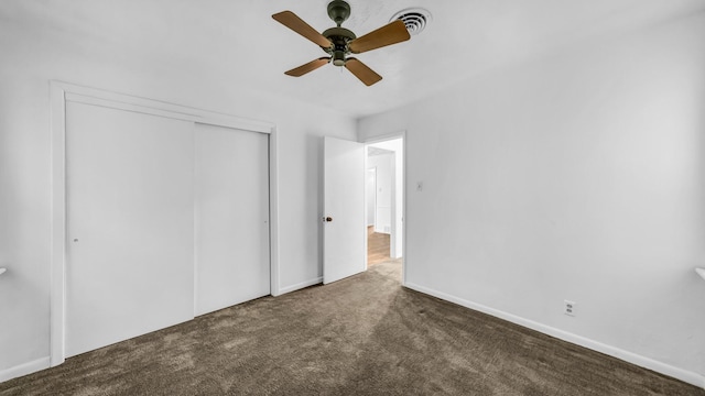 100 Oakhurst Dr, Hurst, TX 76053 - unfurnished bedroom with carpet floors, a closet, ceiling fan, and baseboards