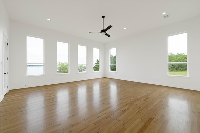 733 El Barco, Corsicana, TX 75109 - spare room with plenty of natural light, baseboards, wood finished floors, a ceiling fan, and recessed lighting