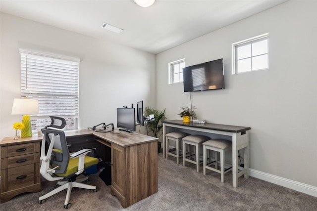 5909 Horsetail Dr, Mckinney, TX 75071 - carpeted home office featuring baseboards