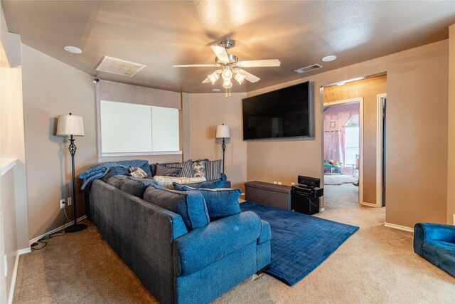 6500 Fannin Farm Way, Arlington, TX 76001 - living area with carpet, ceiling fan, and baseboards