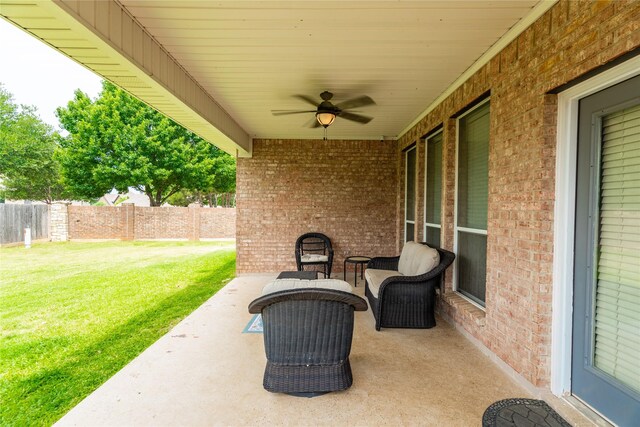 6500 Fannin Farm Way, Arlington, TX 76001 - view of patio / terrace featuring a ceiling fan