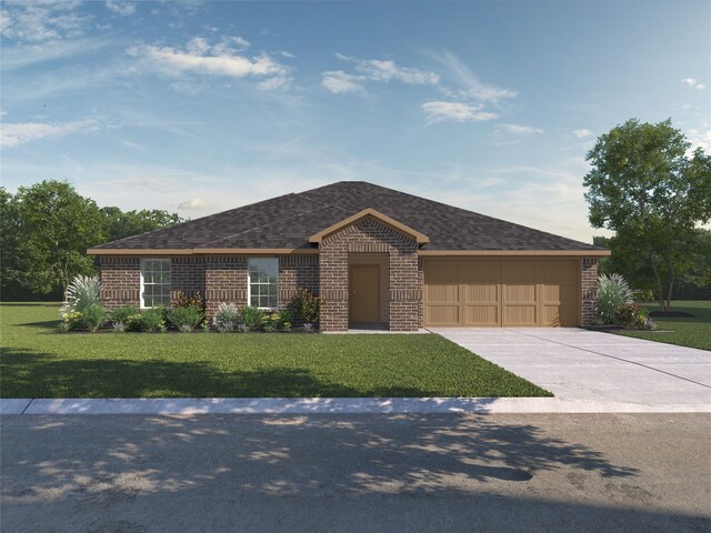 2310 Republic Ave, Abilene, TX 79601 - ranch-style home with brick siding, a garage, driveway, and a front yard