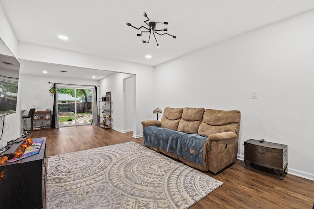 1807 W Belden St, Sherman, TX 75092 - living room with wood finished floors, recessed lighting, and baseboards