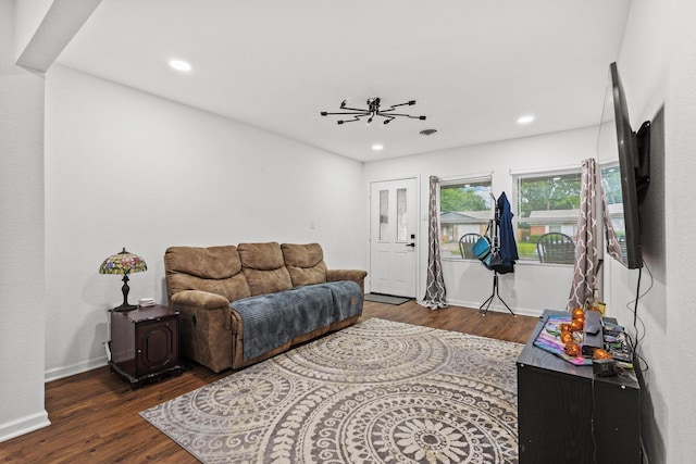 1807 W Belden St, Sherman, TX 75092 - living area with wood finished floors, recessed lighting, and baseboards