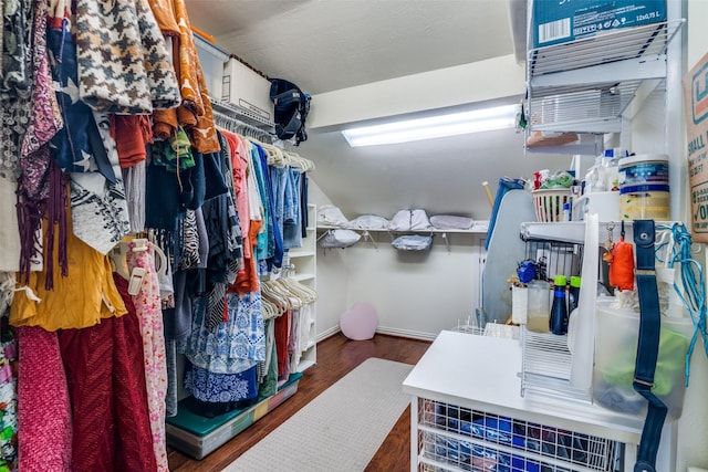 4559 N O Connor Rd Unit 2289, Irving, TX 75062 - walk in closet featuring wood finished floors and lofted ceiling