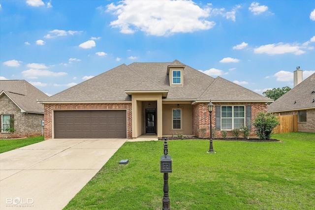 9214 Mykanos Trl, Shreveport, LA 71106 - view of front of house with brick siding, a garage, concrete driveway, and a shingled roof