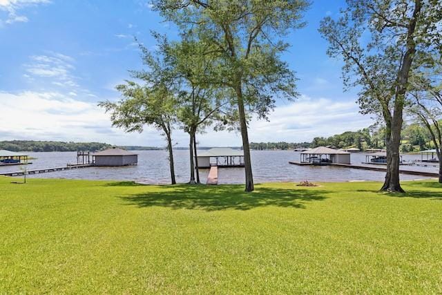 16887 Rainbow Ridge Cir, Tyler, TX 75707 - dock featuring a yard and a water view