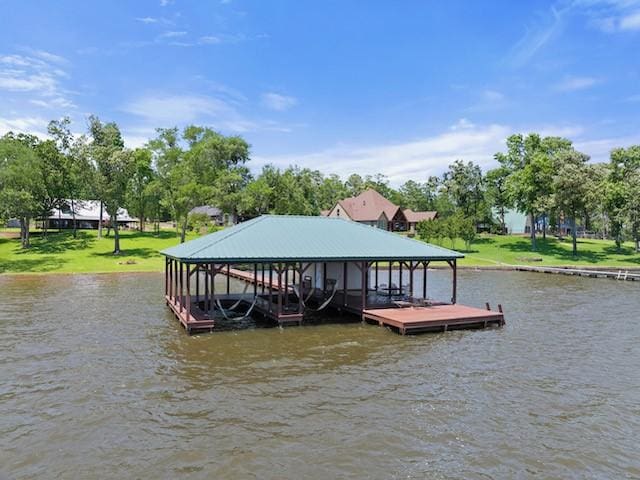 16887 Rainbow Ridge Cir, Tyler, TX 75707 - dock area featuring boat lift and a water view