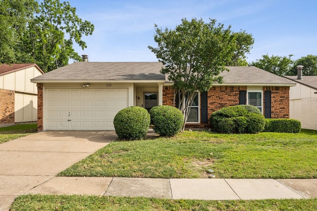 539 Hightrail Dr, Allen, TX 75002 - view of front of home with a garage, a front yard, driveway, and brick siding