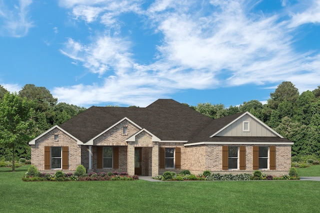 128 Fan Mill Trl, Weatherford, TX 76085 - view of front of home featuring brick siding, a front lawn, and roof with shingles