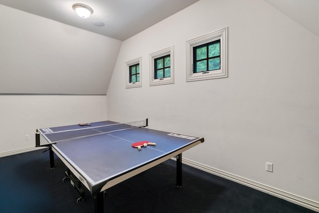 2306 Autumn Run Ct, Cedar Hill, TX 75104 - rec room featuring vaulted ceiling and baseboards