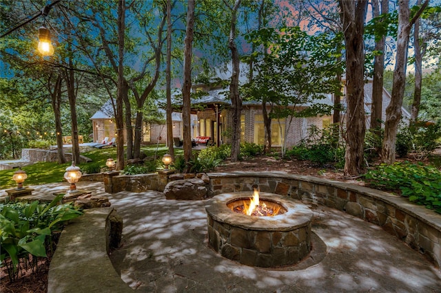 2306 Autumn Run Ct, Cedar Hill, TX 75104 - view of patio featuring a fire pit