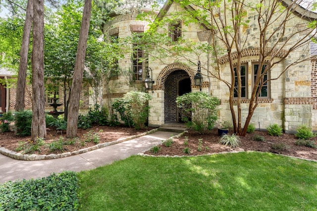 2306 Autumn Run Ct, Cedar Hill, TX 75104 - view of front of house with stone siding and a front lawn