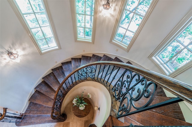 2306 Autumn Run Ct, Cedar Hill, TX 75104 - stairway with a towering ceiling and plenty of natural light