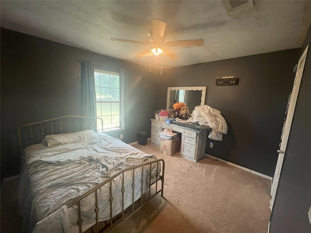 306 Valley Lake Ct, Springtown, TX 76082 - bedroom featuring light carpet and ceiling fan
