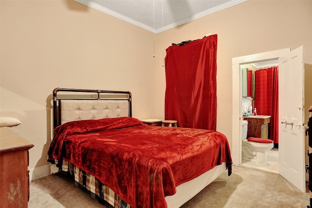 225 N Binkley St, Sherman, TX 75092 - carpeted bedroom featuring ornamental molding and a textured ceiling