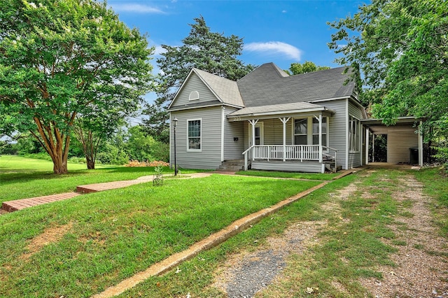 225 N Binkley St, Sherman, TX 75092 - view of front of property with a porch, a front yard, driveway, and a shingled roof