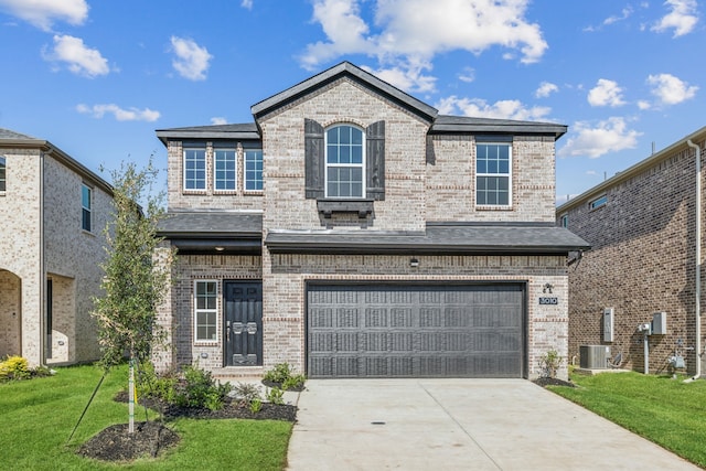 3010 Isla Ter, Princeton, TX 75407 - french country inspired facade featuring brick siding, a garage, driveway, and a front lawn