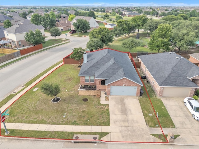 401 Iron Ore Trl, Fort Worth, TX 76131 - aerial perspective of suburban area with property parcel outlined