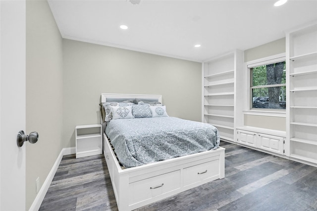 912 Kiowa Dr W, Lake Kiowa, TX 76240 - bedroom with recessed lighting, dark wood finished floors, and baseboards