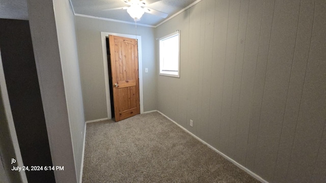 8278 Circle Dr, Kemp, TX 75143 - unfurnished room with ceiling fan, carpet, and ornamental molding