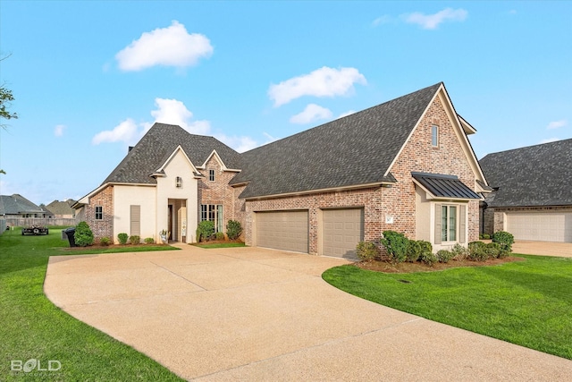 267 Poydras Ave, Bossier City, LA 71111 - view of front of house with a shingled roof, driveway, a garage, and a front lawn