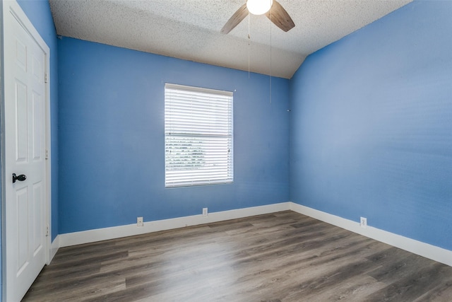 7209 Coventry Cir, North Richland Hills, TX 76182 - unfurnished room featuring a ceiling fan, wood finished floors, baseboards, and a textured ceiling