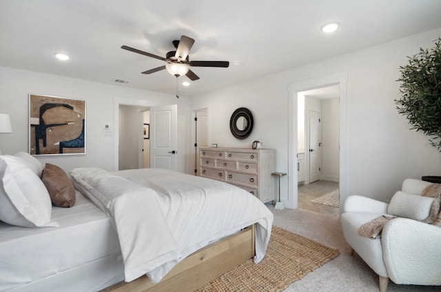 1723 Zachary Ave, Wylie, TX 75098 - bedroom featuring light carpet, recessed lighting, and ceiling fan