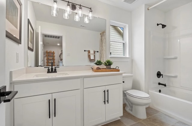 1723 Zachary Ave, Wylie, TX 75098 - bathroom with toilet, shower / bath combination with curtain, vanity, and tile patterned flooring