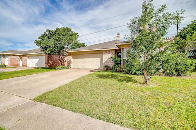 10832 Cobblestone Dr, Benbrook, TX 76126 - view of front of house with a front lawn, driveway, brick siding, and a garage