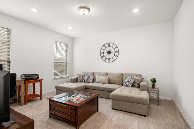 5415 Waterloo Dr, Sachse, TX 75048 - living area with light colored carpet, baseboards, and recessed lighting