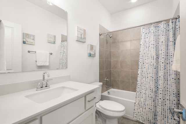 5415 Waterloo Dr, Sachse, TX 75048 - full bath featuring vanity, toilet, shower / bath combination with curtain, and tile patterned flooring