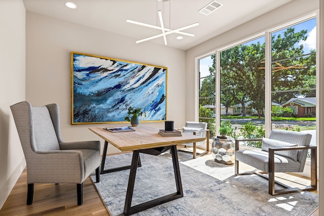 7718 Morton St, Dallas, TX 75209 - office area with wood finished floors and recessed lighting
