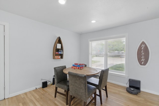 613 Crestview Dr, Granbury, TX 76048 - dining space with baseboards, light wood-type flooring, and recessed lighting