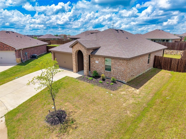 1416 Old Trail Rd, Royse City, TX 75189 - view of front of house featuring a shingled roof, driveway, brick siding, and a garage