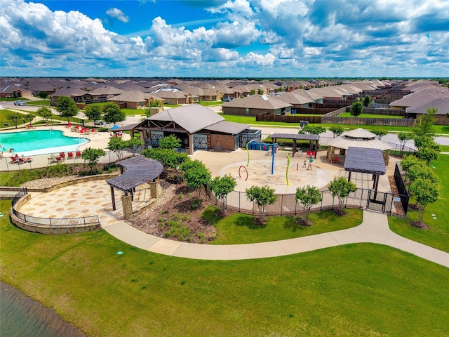 1416 Old Trail Rd, Royse City, TX 75189 - aerial view of residential area with a pool area