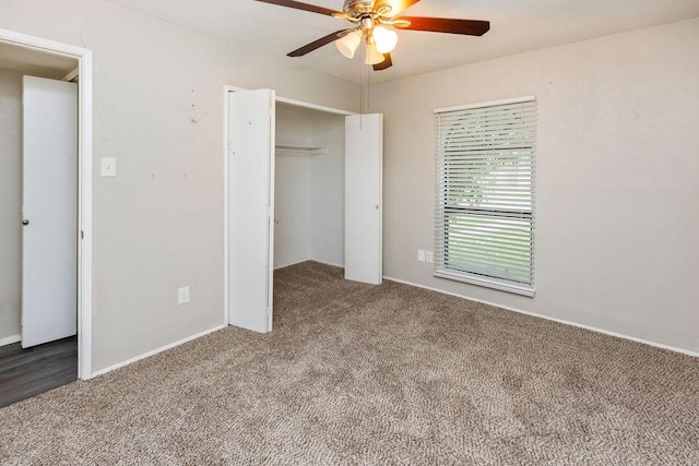 745 Cambridge Dr, Plano, TX 75023 - unfurnished bedroom featuring carpet floors, a closet, a ceiling fan, and baseboards