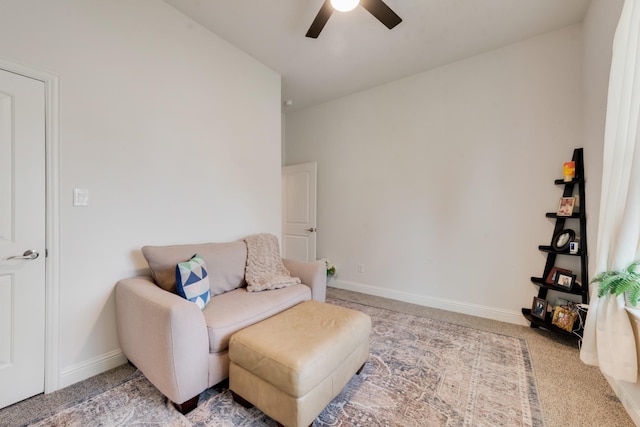 391 E Lamar St, Royse City, TX 75189 - living area with a ceiling fan, baseboards, and carpet floors