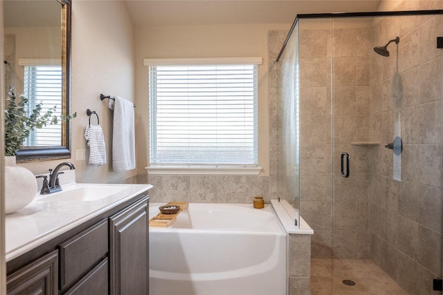 3031 Concourse Dr, Royse City, TX 75189 - full bath featuring a bath, a shower stall, vanity, and healthy amount of natural light
