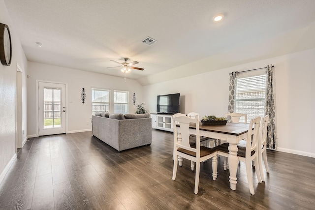 706 Spur Rdg, Princeton, TX 75407 - dining space featuring ceiling fan, dark wood finished floors, and baseboards