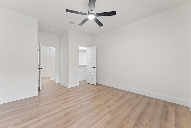 2104 Danner St, Fort Worth, TX 76105 - unfurnished bedroom with light wood-type flooring, baseboards, a closet, and ceiling fan